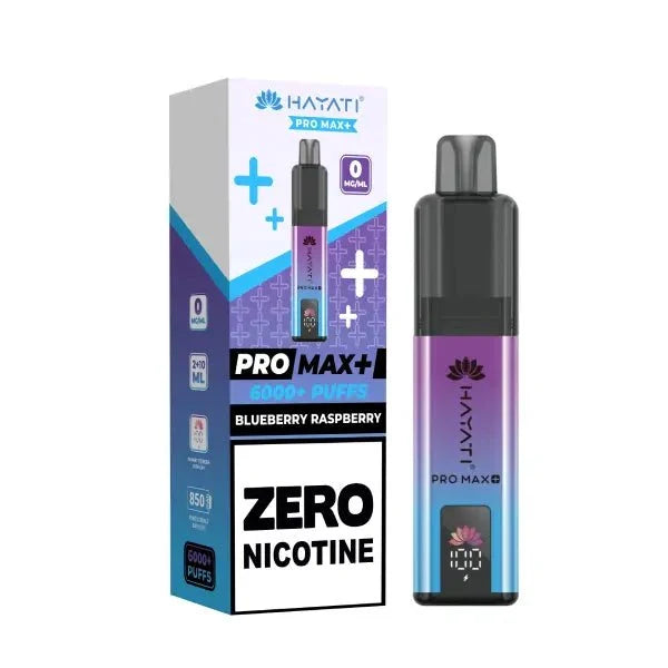 Buy 0mg Hayati Pro Max Plus 6000 Vape Kit Box of 5 Blueberry Raspberry 0MG