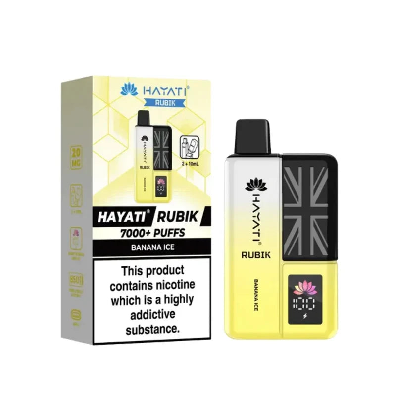 Buy Hayati Rubik 7000 Puffs Vape Kit Pack of 5 Banana Ice