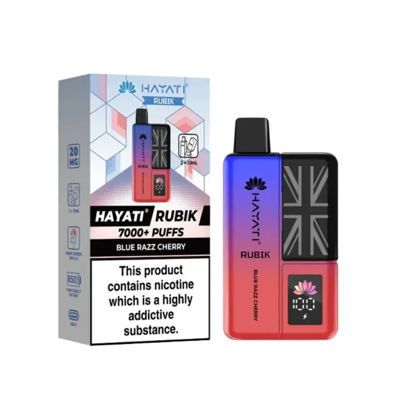 Buy Hayati Rubik 7000 Puffs Vape Kit Pack of 5 Blue Razz Cherry