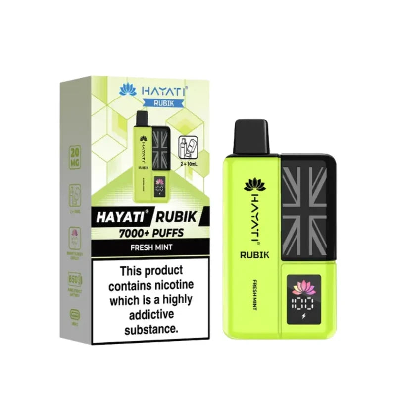 Buy Hayati Rubik 7000 Puffs Vape Kit Pack of 5 Fresh Mint
