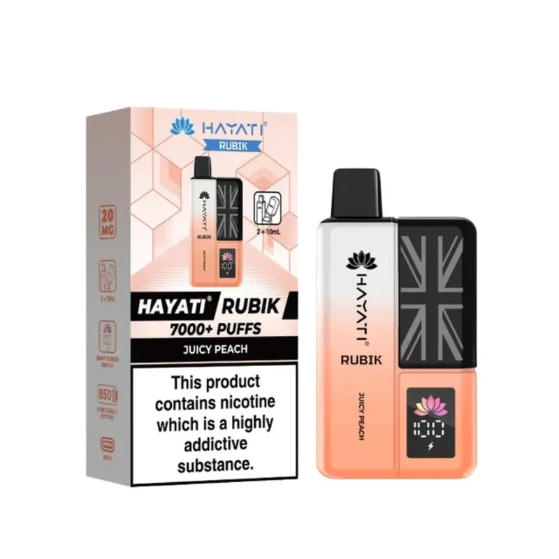 Buy Hayati Rubik 7000 Puffs Vape Kit Pack of 5 Juicy Peach