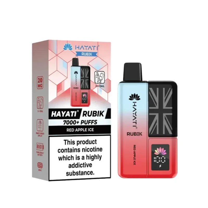 Buy Hayati Rubik 7000 Puffs Vape Kit Pack of 5 Red Apple Ice