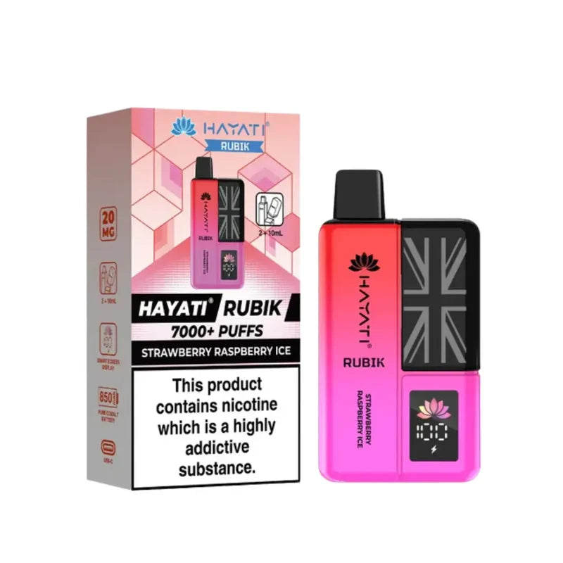 Buy Hayati Rubik 7000 Puffs Vape Kit Pack of 5 Strawberry Raspberry Ice