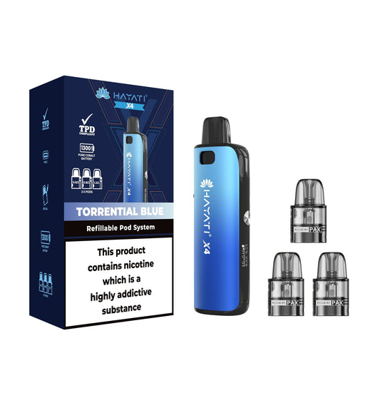 Buy Hayati X4 Refillable Pod System Kit Torrential Blue