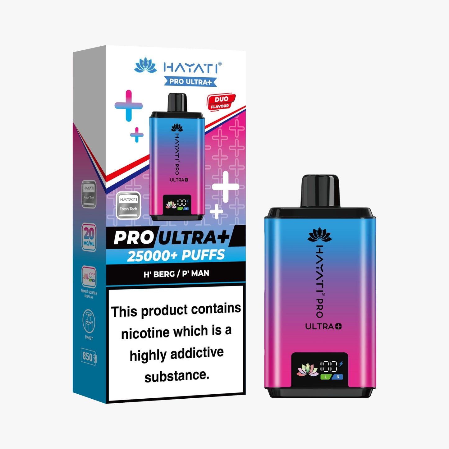 Buy Hayati Pro Ultra Plus 25k Prefilled Vape Kit Box of 5 H'Berg P'Man