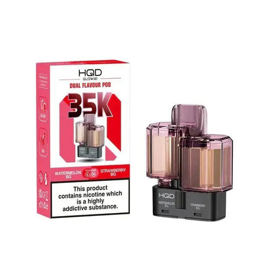 Buy HQD Glow Air 35K Prefilled Pods Pack of 5 Watermelon BG Strawberry BG