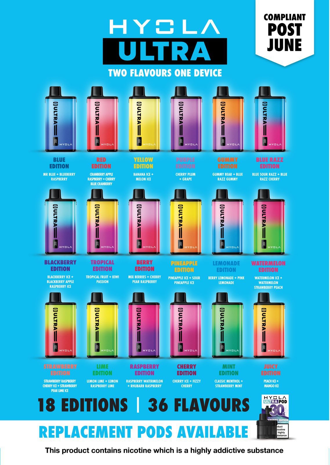 Hyola Ultra 30k Prefilled Pod Vape Kit Box of 5 - #Simbavapeswholesale#