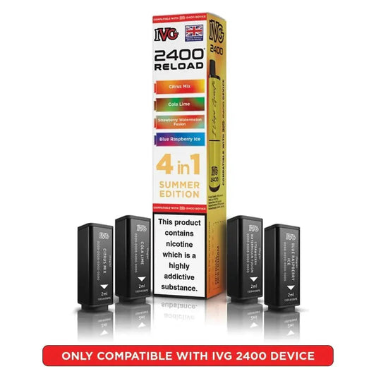 IVG 2400 Reload 4 in 1 Prefilled Pods | Pack of 5 - #Simbavapeswholesale#