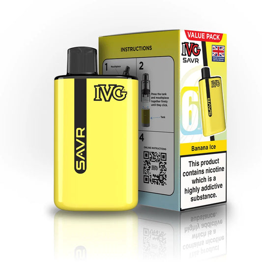 Buy IVG SAVR 3000 Vape Kit Box of 5 Banana Ice