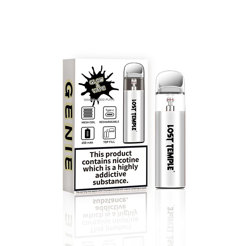 Buy Lost Temple Genie Glow & Vape Refillable Pod System Kit White