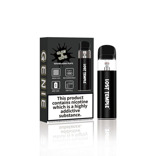 Buy Lost Temple Genie Glow & Vape Refillable Pod System Kit Black