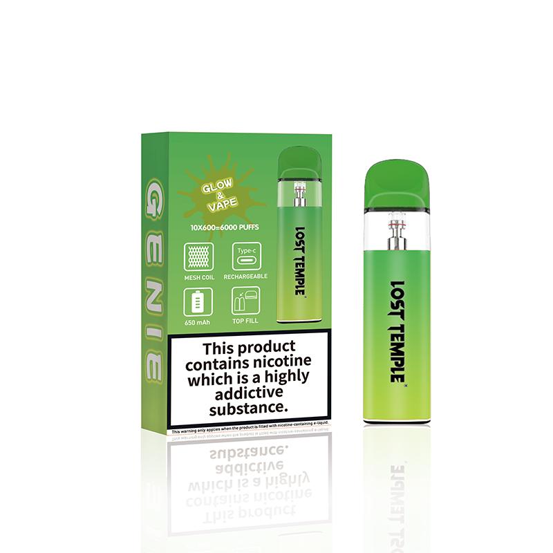 Buy Lost Temple Genie Glow & Vape Refillable Pod System Kit Green Yellow