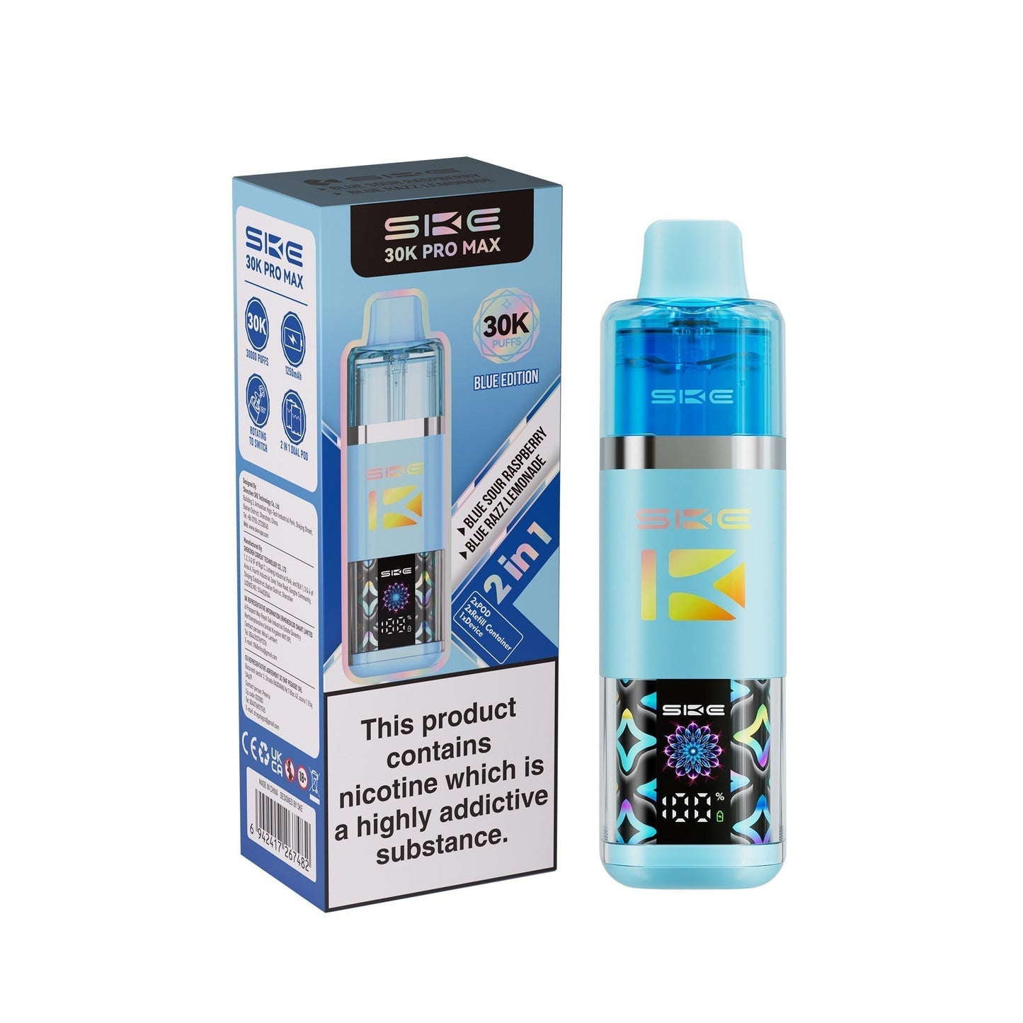 SKE 30k Pro Max Vape Kit Box of 5 - Blue Edition - vapeukwholesale