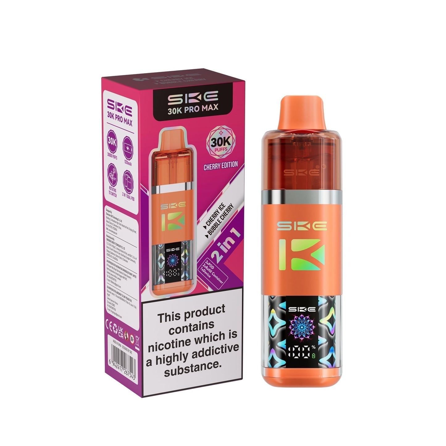 SKE 30k Pro Max Vape Kit Box of 5 - Cherry Edition - vapeukwholesale