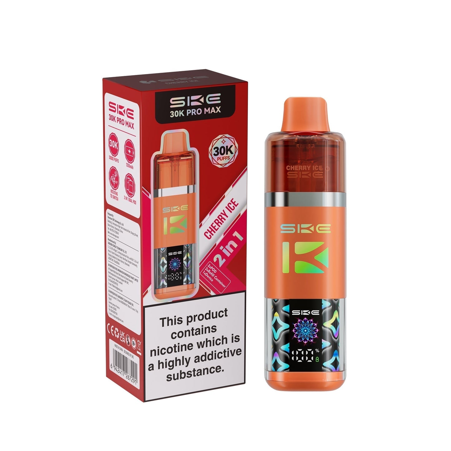 SKE 30k Pro Max Vape Kit Box of 5 - Cherry Ice - vapeukwholesale