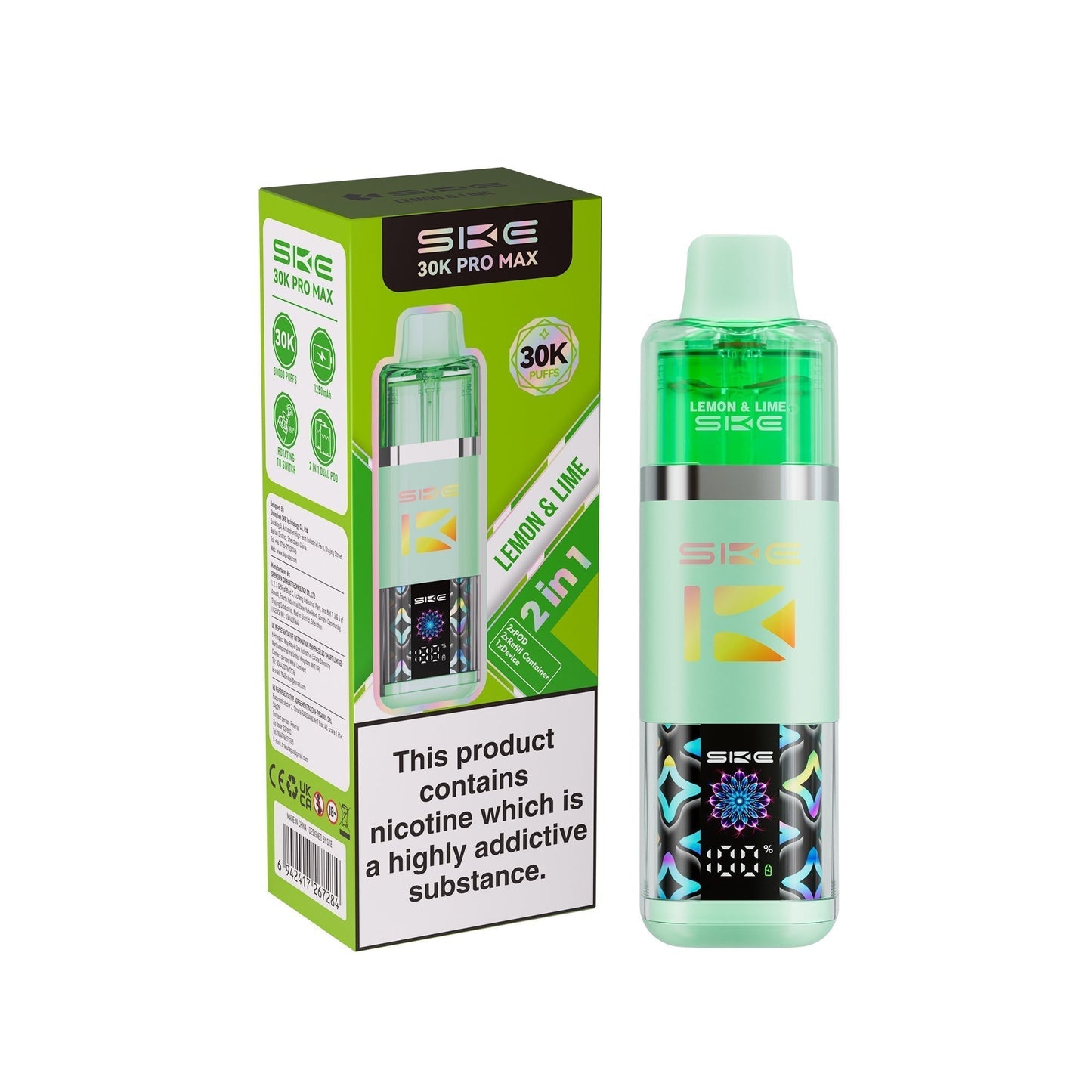 SKE 30k Pro Max Vape Kit Box of 5 - Lemon Lime - vapeukwholesale