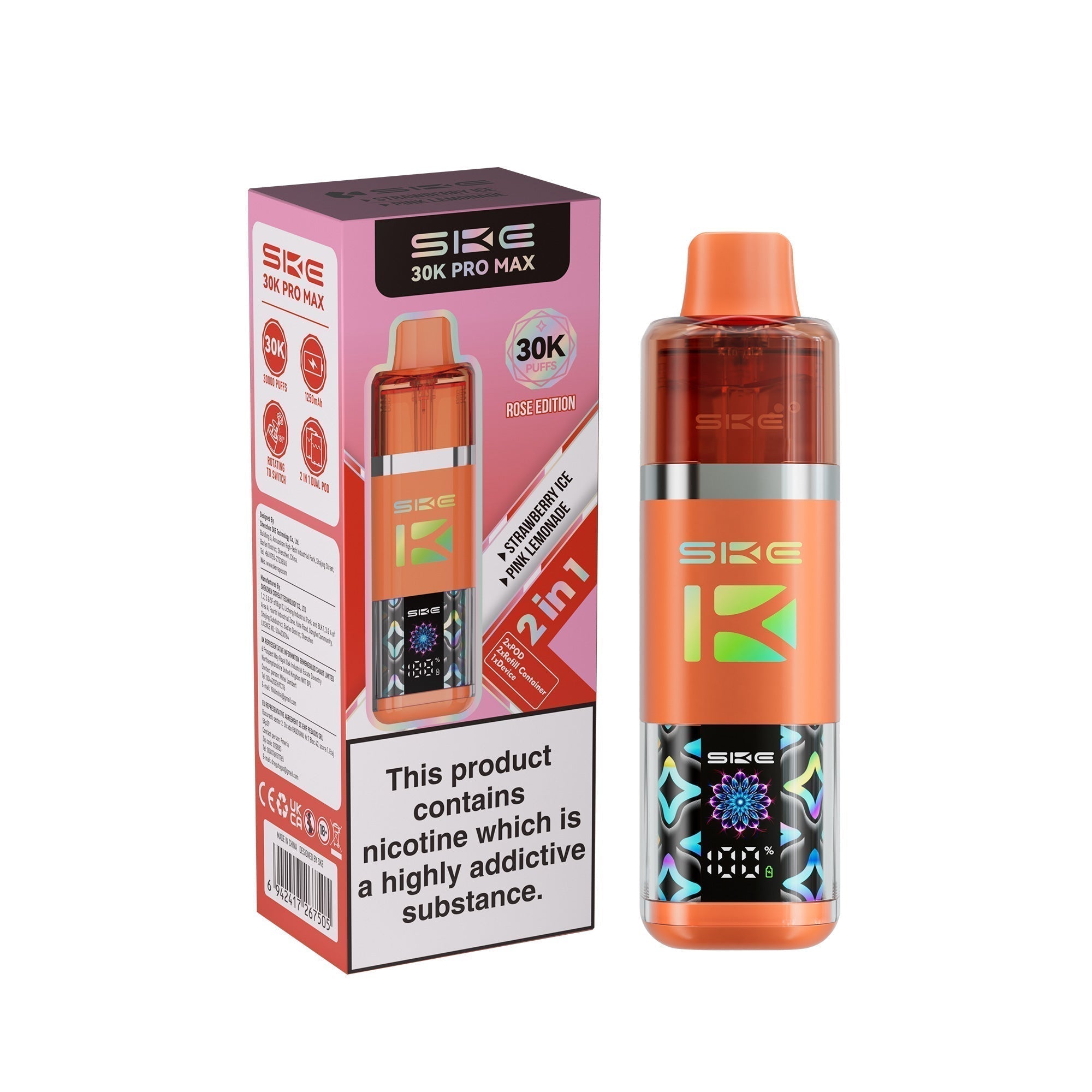SKE 30k Pro Max Vape Kit Box of 5 - Rose Edition - vapeukwholesale