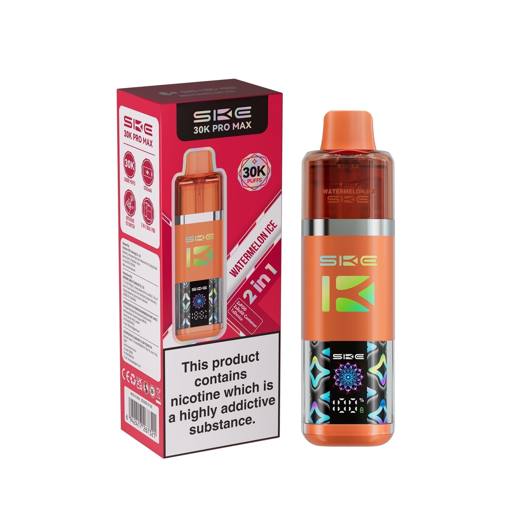 SKE 30k Pro Max Vape Kit Box of 5 - Watermelon Ice - vapeukwholesale