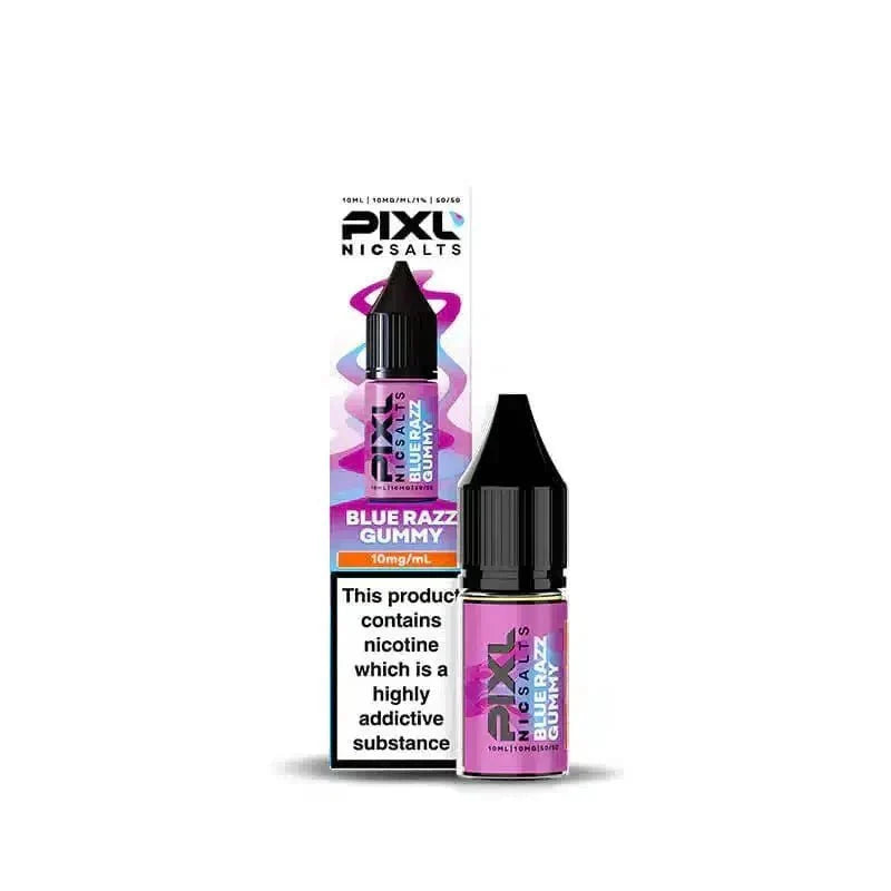 PIXL Nic Salt 10ml E - Liquids Box of 10 - bulk wholesale PIXL Nic Salt 10ml E - Liquids Box of 10 - Blue Razz Gummy - Direct Vape Wholesale