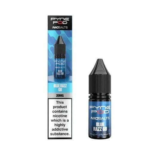 Pyne Pod Nic Salts 10ml E-liquid Box of 10 - bulk wholesale Pyne Pod Nic Salts 10ml E-liquid Box of 10 - Blue Razz GB - Direct Vape Wholesale
