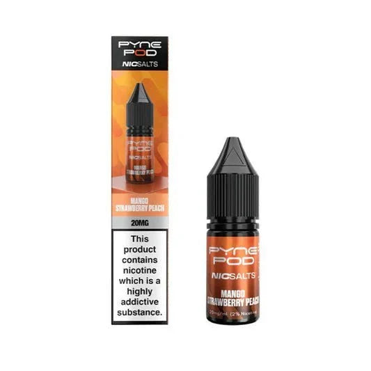 Pyne Pod Nic Salts 10ml E-liquid Box of 10 - bulk wholesale Pyne Pod Nic Salts 10ml E-liquid Box of 10 - Mango Strawberry Peach - Direct Vape Wholesale