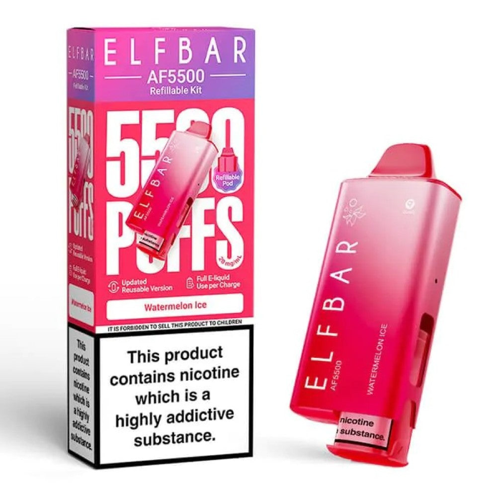 Buy Elf Bar AF5500 Prefilled Vape Kit Box of 5 Watermelon Ice