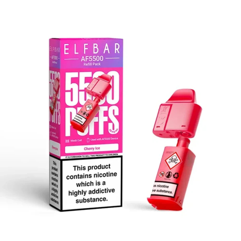 Buy Elf Bar AF5500 Refill Pods Box of 5 Cherry Ice
