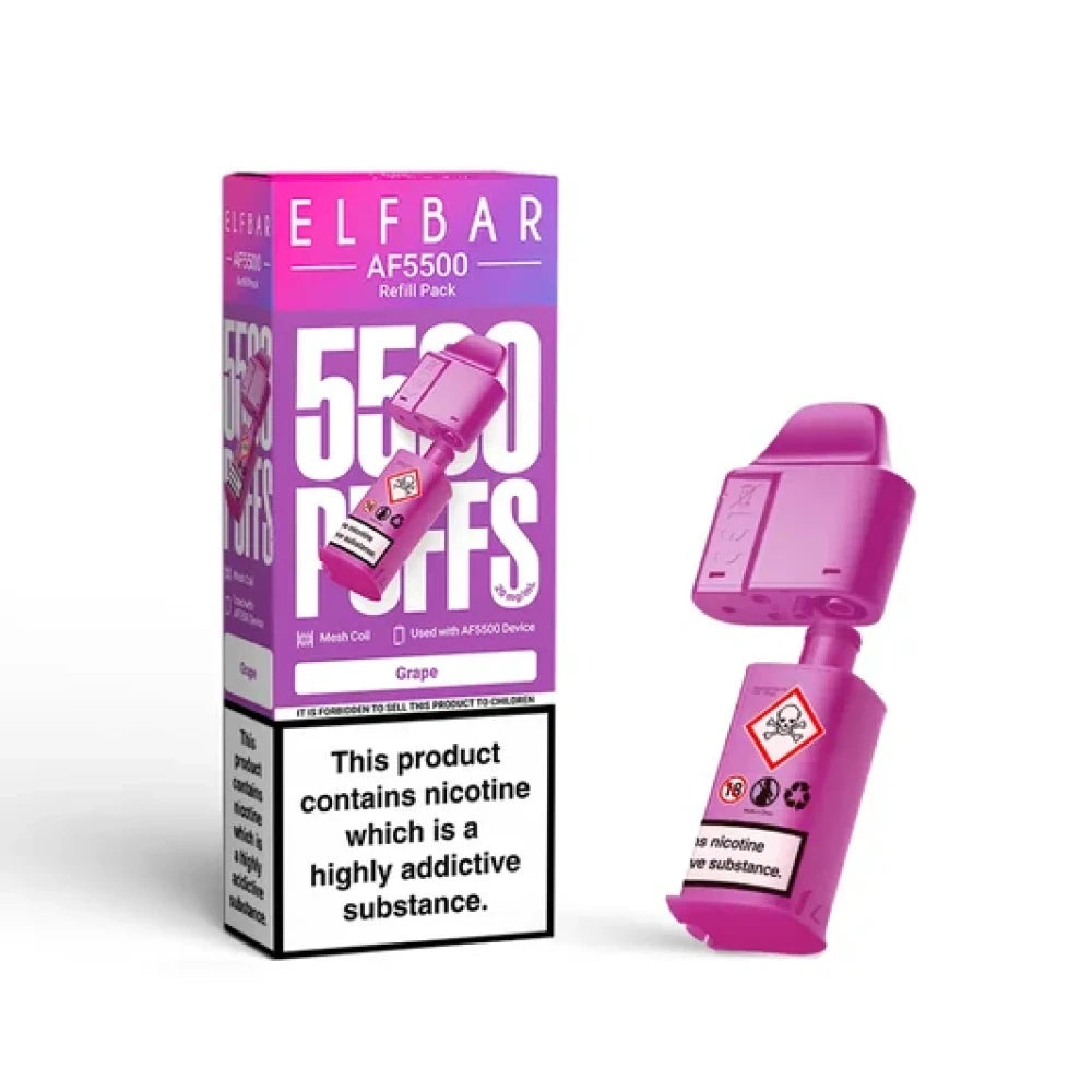 Buy Elf Bar AF5500 Refill Pods Box of 5 Grape