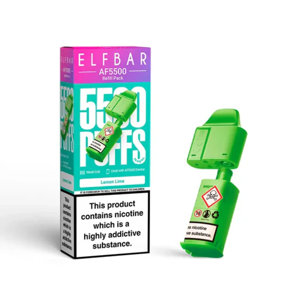Buy Elf Bar AF5500 Refill Pods Box of 5 Lemon Lime